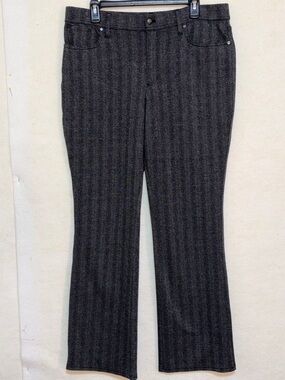 Simply Vera Vera Wang Black & Gray Pinstripe Flare Pants